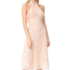 Pink Ruffle Lace Cocktail Dress